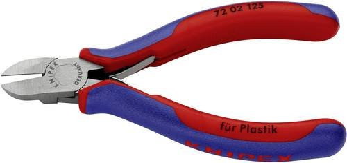 Knipex Seitenschneider für Kunststoff 72 02 125 mit Mehrkomponenten-Griff in Rot/Blau - Bild 1