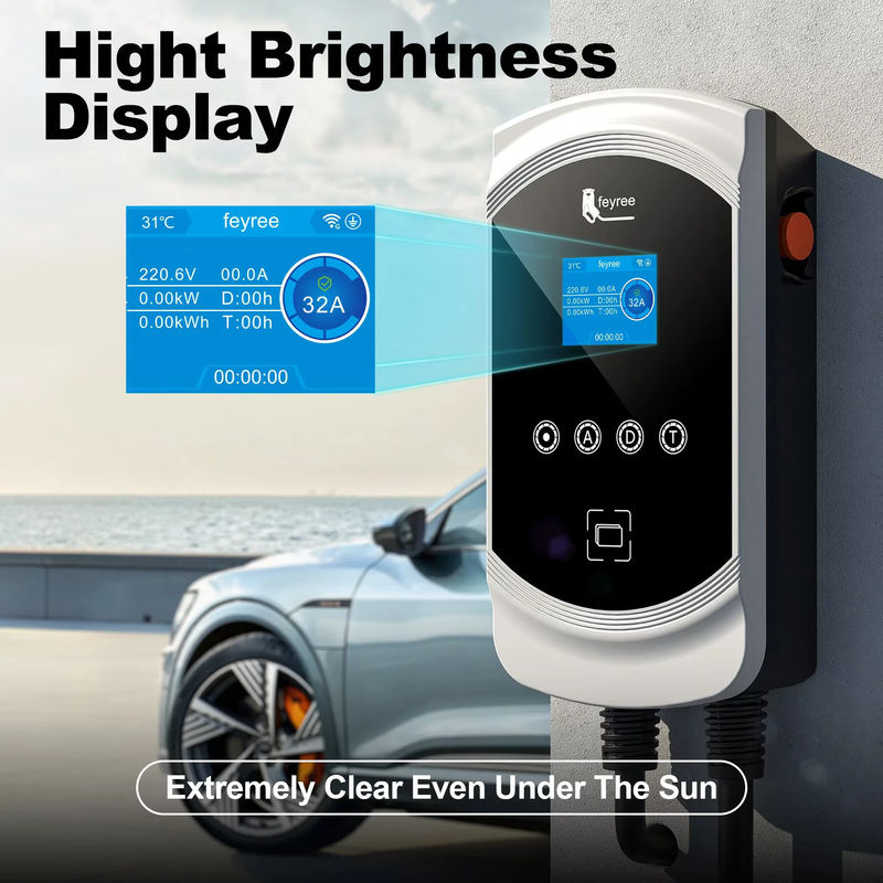 Feyree EV-Ladegerät mit GB/T-Anschluss, Dynamische Lastausgleich-Ladestation mit APP-Steuerung, EVSE Wallbox, Weiß - Bild 3