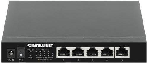 Intellinet 5-Port 2,5G Ethernet PoE+ Switch mit 4x PSE PoE+ Ports und 55W PoE-Leistungsbudget in Schwarz - Bild 1