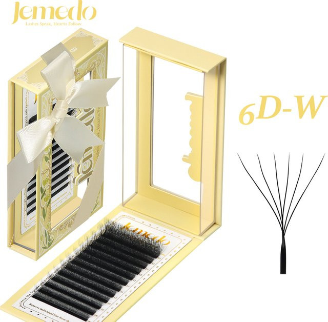 JEMEDO W-Shape Wimpernextensions, 0,07 mm, 6D Volumenfächer, C/D/M Curl - Bild 1