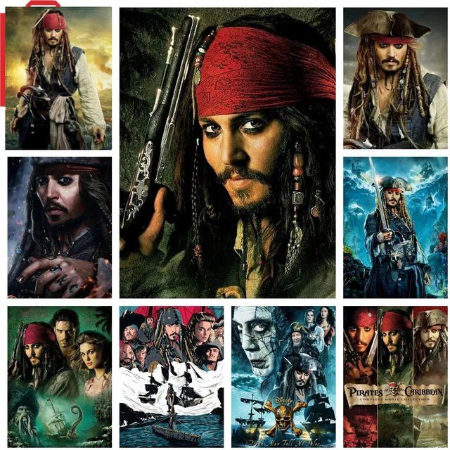 Malset nach Zahlen Potdemiel Ölgemälde Jack Sparrow Piraten der Karibik auf Leinwand - Bild 1