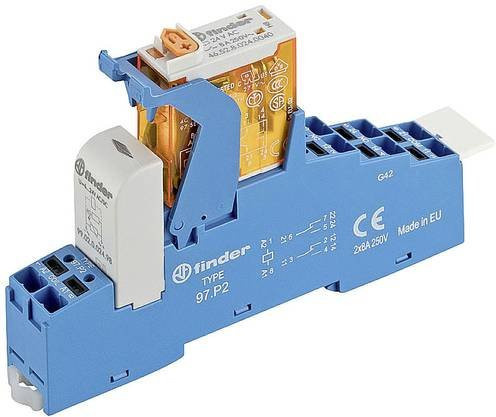 Finder Koppelrelais 4C.P2.8.110.0060 Blau 110 V/AC 8A 2 Wechsler - Bild 1