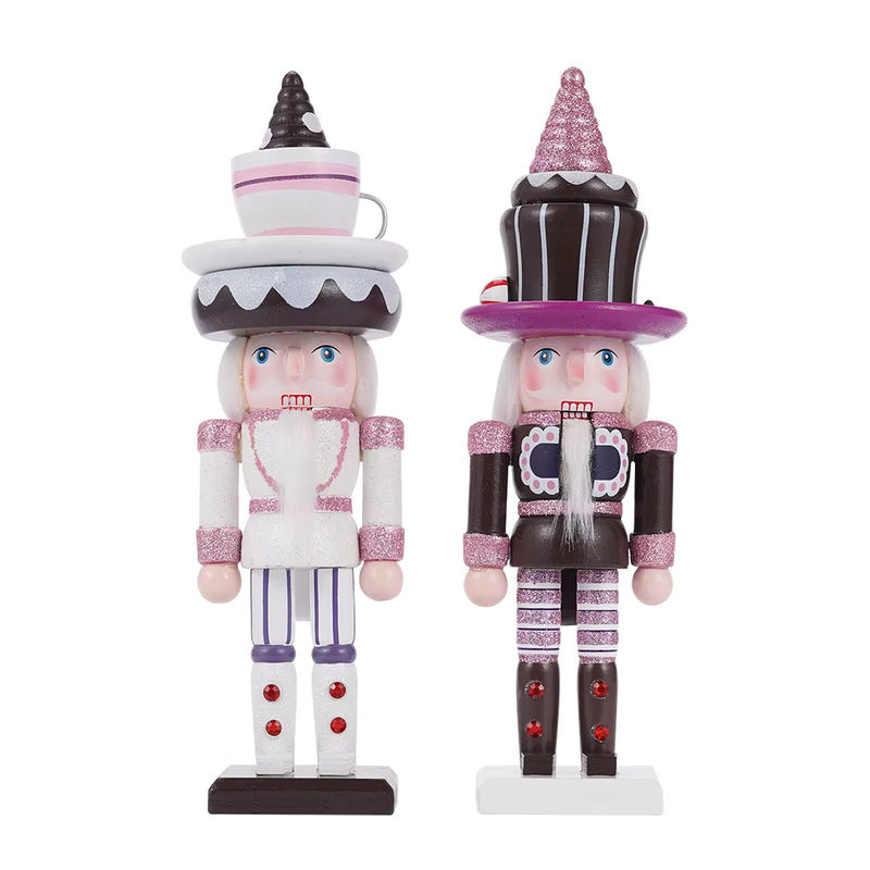 Klassischer Nussknacker Soldat aus Holz als Weihnachtsdekoration und Desktop-Ornament in Weiß und Mehrfarbig - Bild 6