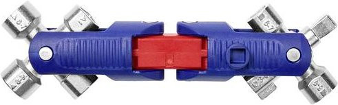Knipex JointKey Quadro Universalschlüssel für gängige Absperrsysteme, Blau, 1/4 Zoll - Bild 1