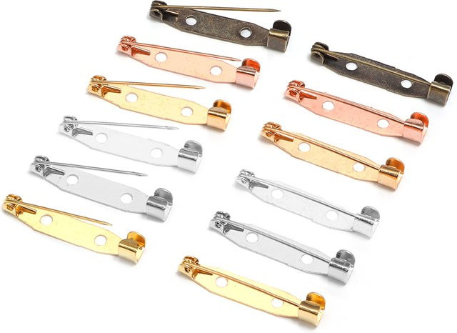 Brosche Pins, Eisen, Silber, 50 Teile, für Erwachsene - Bild 1