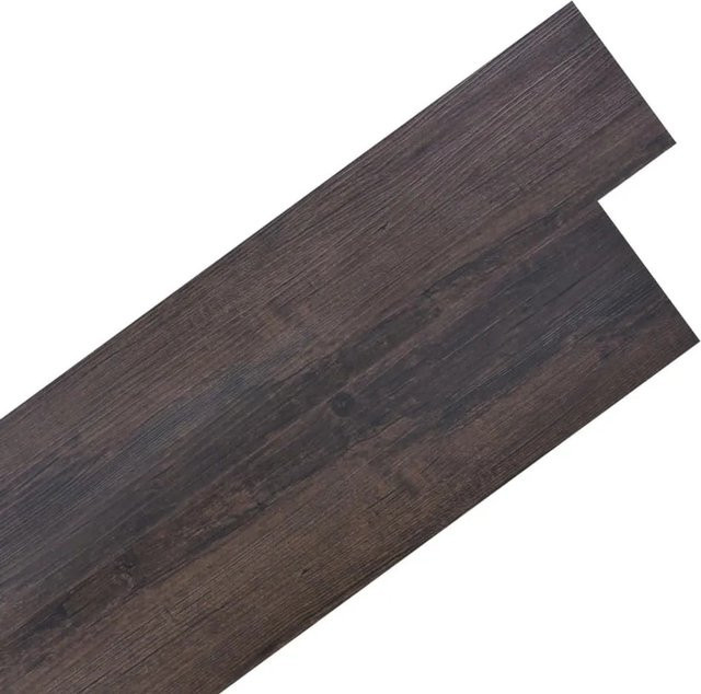 DELUKE Vinylboden PVC-Dielen in Holzoptik, selbstklebend, wasserfest und rutschfest, Dunkelbraun, 5,02 m² - Bild 1