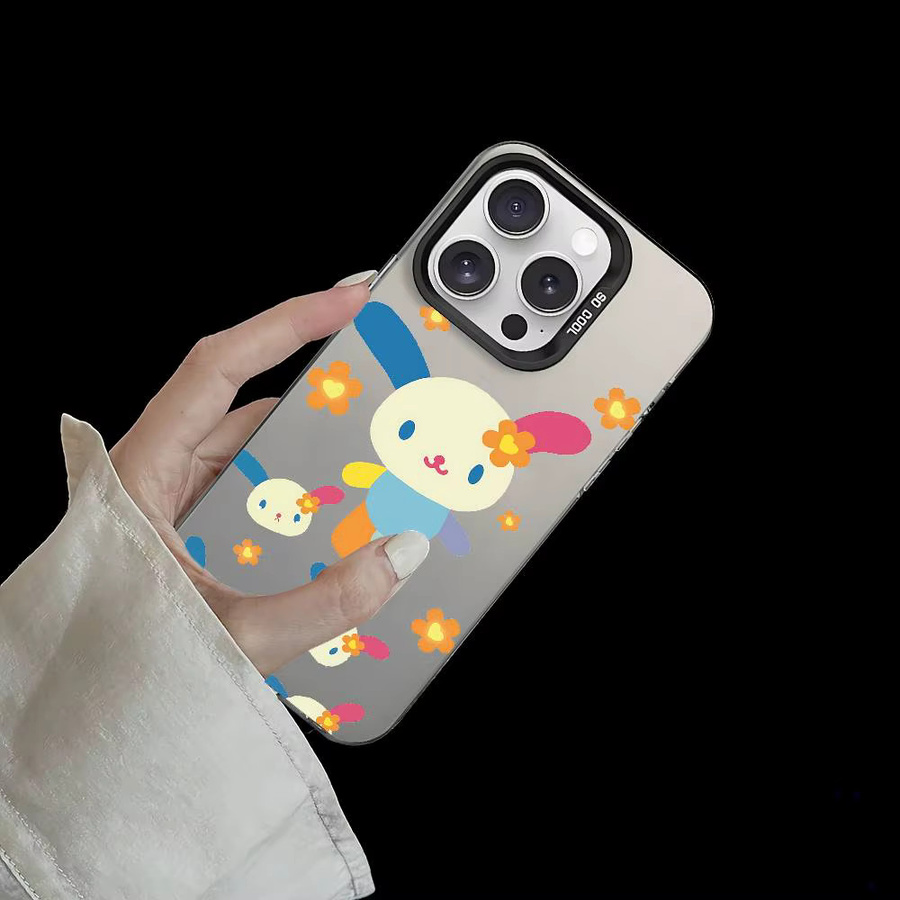 U-Usahana Kawaii Handyhülle für iPhone 17 16 15 14 13 12 11 Pro Max X XS XR in Silber mit stoßfestem IMD-Design - Bild 2