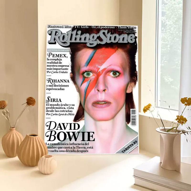 Vintage Poster David Bowie Porträt als mehrfarbige Wandkunst im Hochformat für deine Wanddekoration - Bild 5