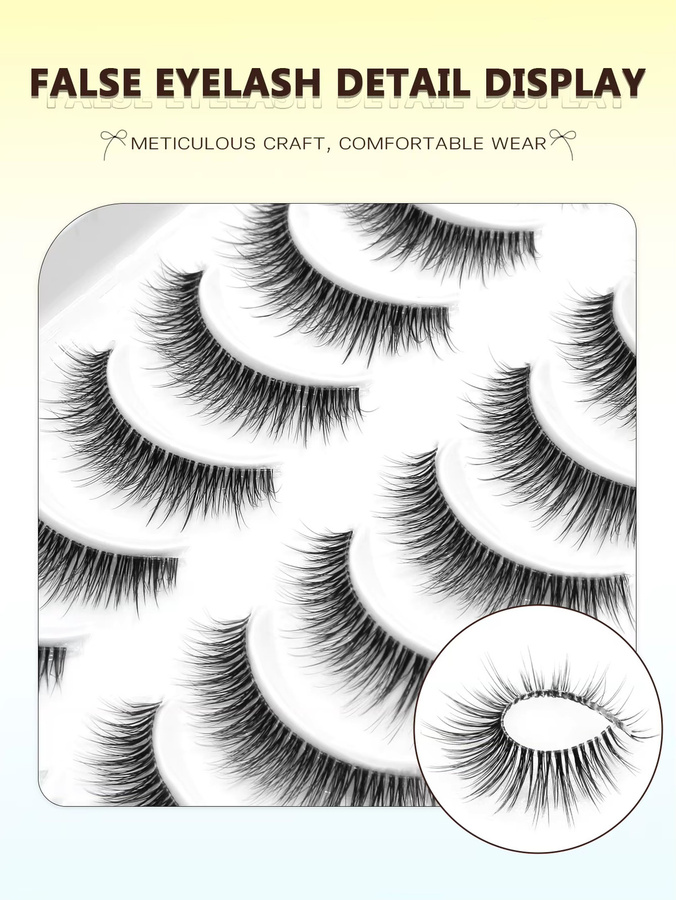 VELTRINAY Wispy Lashes, künstliche Wimpern, 10 Paar, Unisex - Bild 3