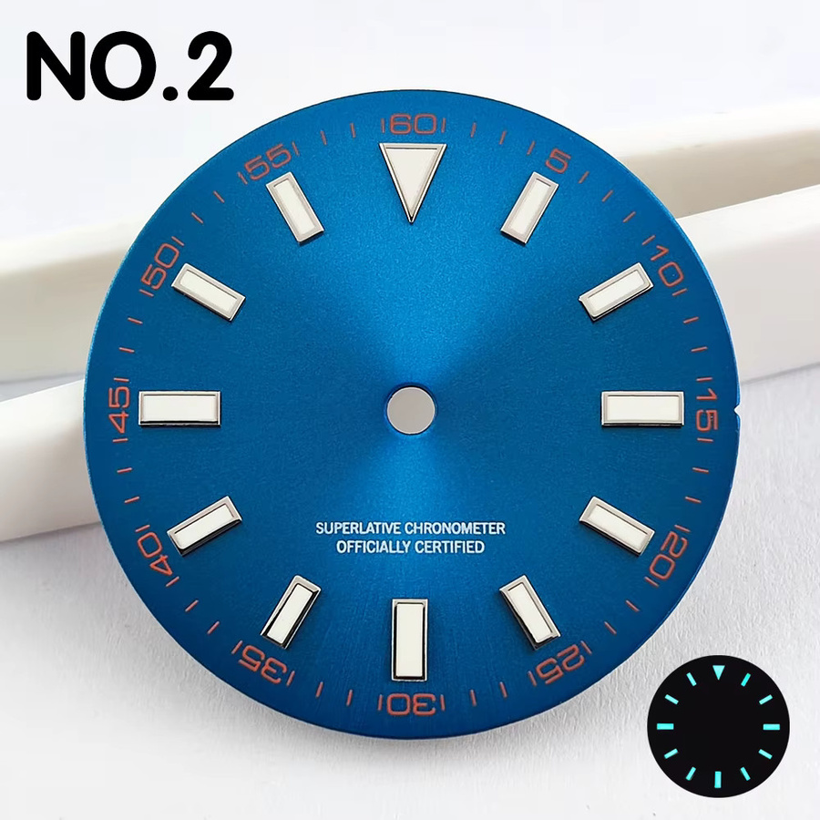 OUMASHI Zifferblatt, Blau-Grün, Leuchtend, 28,5 mm, Unisex - Bild 1