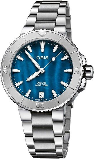 Oris Taucheruhr Aquis Date, Automatik, Edelstahl, Blau, 41,5 mm, Unisex - Bild 1