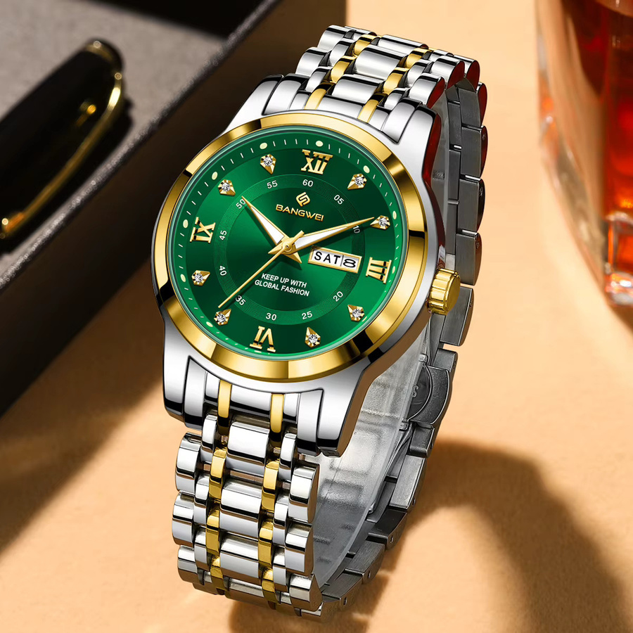 LIGE Armbanduhr Quarz, Edelstahl, Datum, Wochentag, Herren - Bild 2