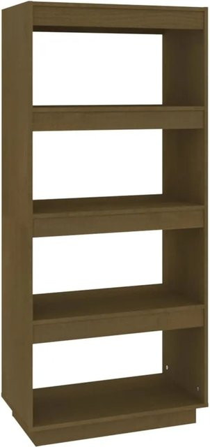 vidaXL Bücherregal und Raumteiler aus Massivholz Kiefer in Honigbraun, B/T/H: 60 x 35 x 135 cm - Bild 1