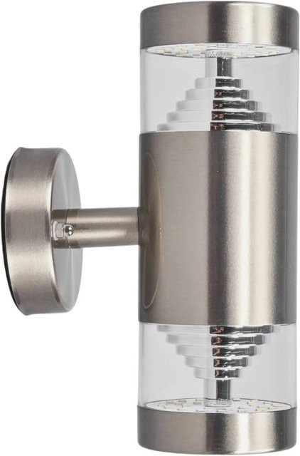 Lindby LED Außenwandleuchte Lanea Modern in Edelstahl und Alu-Grau, IP44 Spritzwassergeschützt - Bild 1