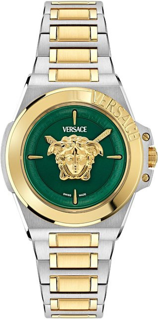 Versace Damenuhr Hera, Quarz, Edelstahl, Grün, 37 mm, 5 ATM - Bild 1