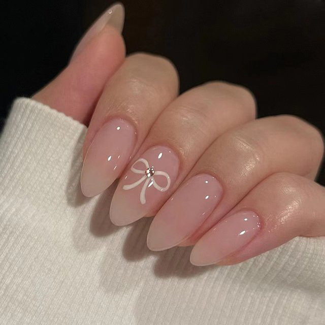 Gepresste Nägel rosa, glänzend, Set mit Geleegel und Nagelfeile, Damen - Bild 1
