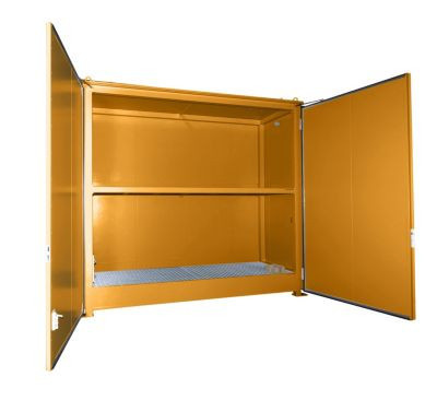 Isolierter Regalcontainer BAUER CEH 36-2 aus Stahl mit Doppelflügeltor in Orange, B/T/H: 385 x 150 x 355 cm - Bild 1
