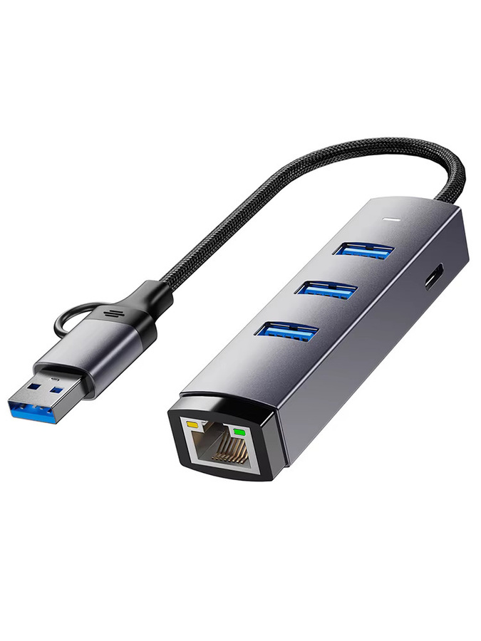 MZX Gigabit USB 3.0 Hub Adapter mit 1000Mbps RJ45 Ethernet Netzwerkkarte für USB-A und USB-C PC Laptop MacBook - Bild 6
