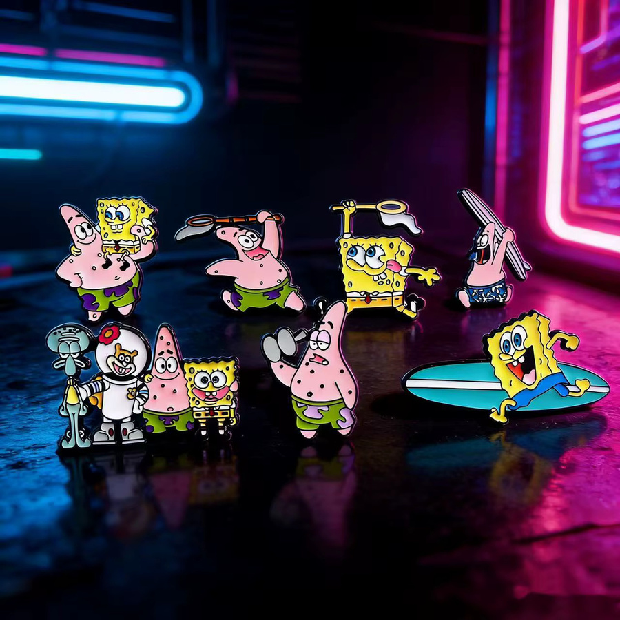 MINISO Anstecknadeln-Set SpongeBob Schwammkopf, Emaille, Kinder - Bild 3
