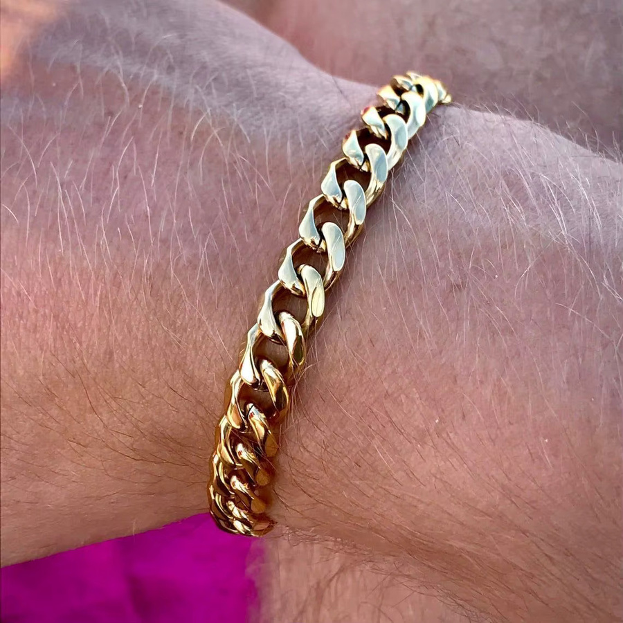 mprainbow Kettengliederarmband Edelstahl, Gold, Herren - Bild 2