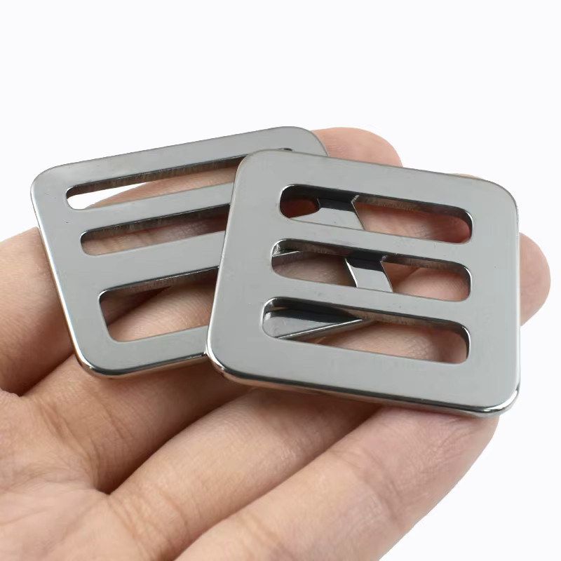 Meetee Edelstahl Schnallen Set in Silber, rutschfeste Verstellverschlüsse für Sicherheitsgurte und Gurtbänder, Tri-Glide-Hardware-Kit - Bild 2