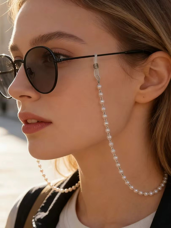VOPHA Brillenkette, weiße Perlen, Damen - Bild 2