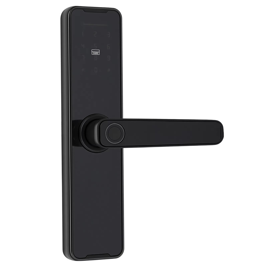 Intelligentes 5-in-1 Fingerabdruck-Türschloss mit WiFi-App-Steuerung und Tastatur aus Aluminiumlegierung in Schwarz - Bild 8