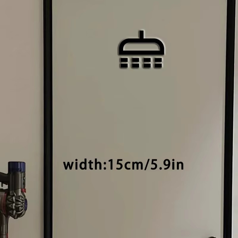 Modernes Duschsymbol aus Metall von CIFBUY als dekorative Wandkunst für dein Badezimmer, Schwarz, B/H: 15 x 15 cm - Bild 3