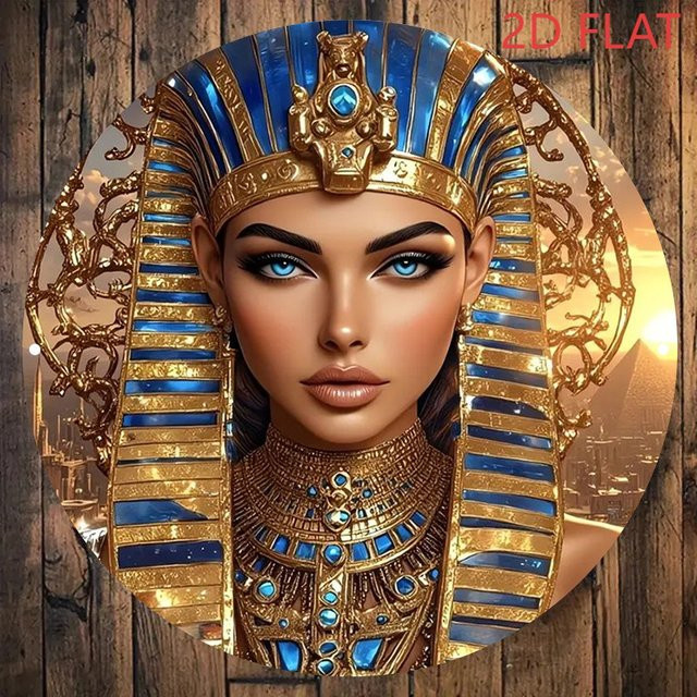 CIFBUY Nofretete Wandkunst Ägyptisches Metallschild Gold, B/H: 20,3 x 20,3 cm - Bild 1