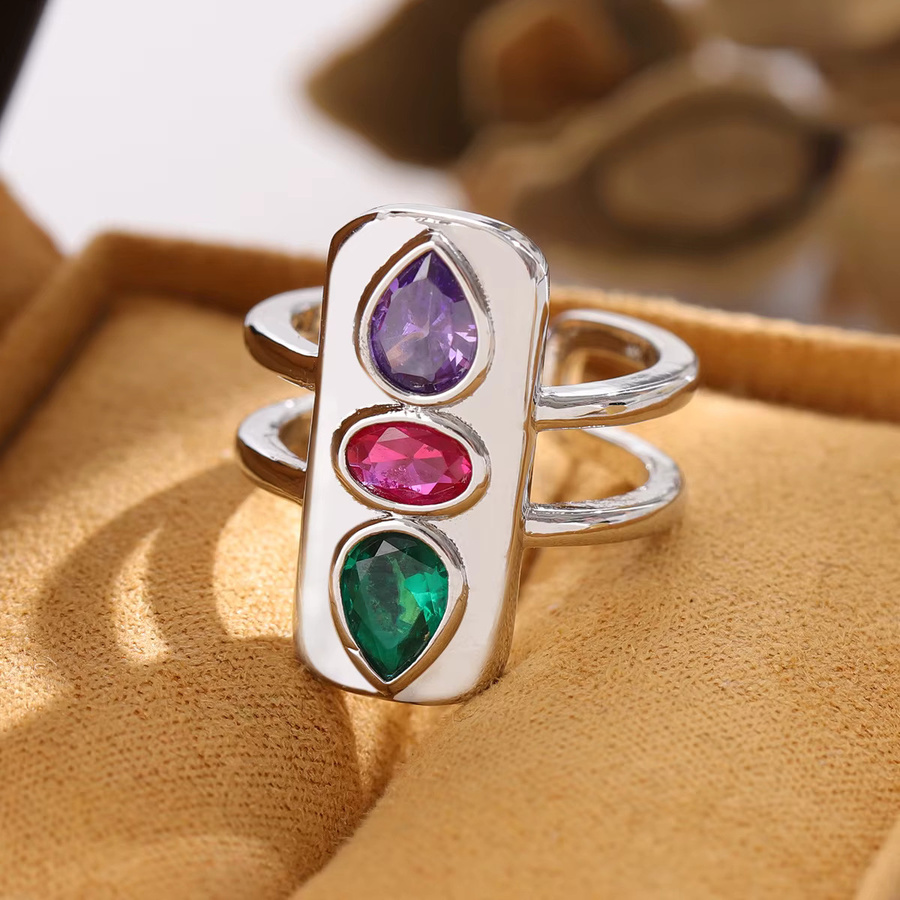 GaGa-Duck Ring 925 Silber, Kristall, Geometrisch, Unisex - Bild 3