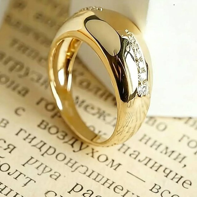 Huitan Damenring, goldfarben, Zirkonia, Damen - Bild 1