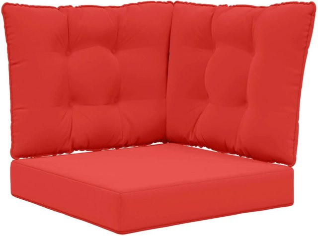 vidaXL Sofakissen für Draußen 3-teiliges Set, Rot, Polyester, B/T/H: 40 x 40 x 40 cm - Bild 1