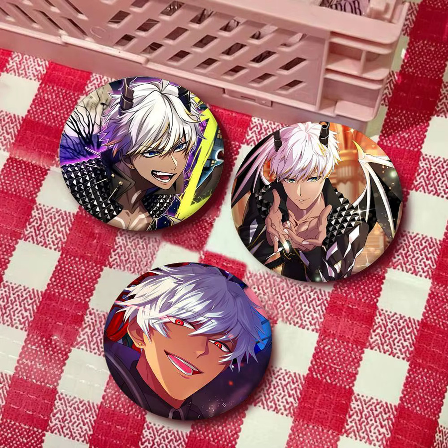 Mesuca Brosche, O-Obey Me Mammon, Cartoon-Stil, Emaille-Pin, Rund - Bild 3