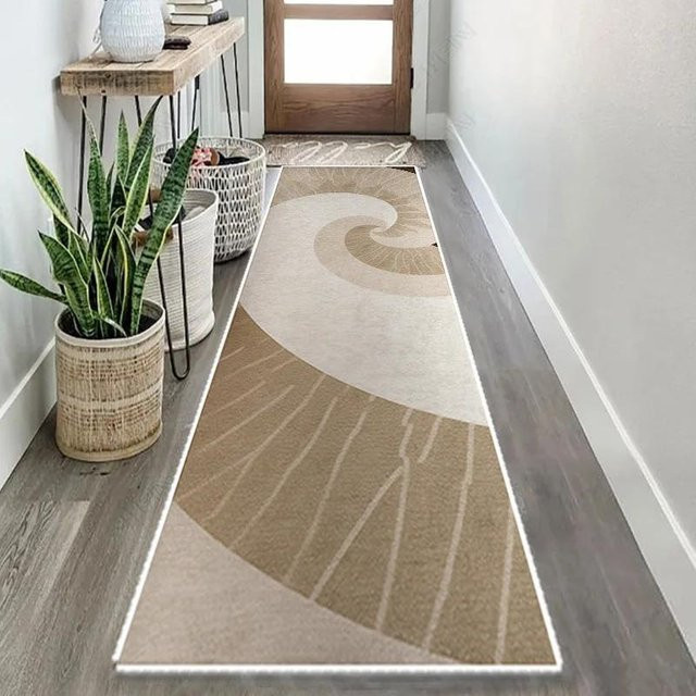 Lodestar Flur Teppich mit abstraktem Muster in Mehrfarbig und Beige, ultraweich, rutschfest und schmutzabweisend, B/T: 50 x 150 cm - Bild 1