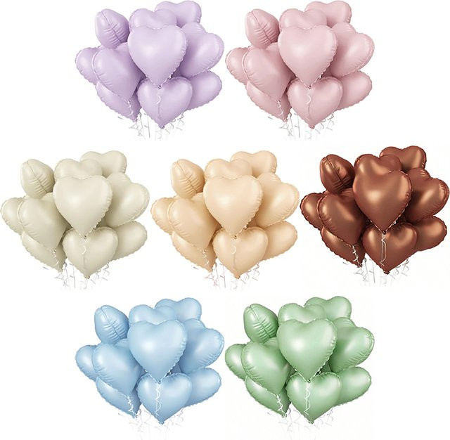 DAWN Herz-Folienballons in Beige für Hochzeit, Valentinstag und Geburtstag, 18 Zoll - Bild 1