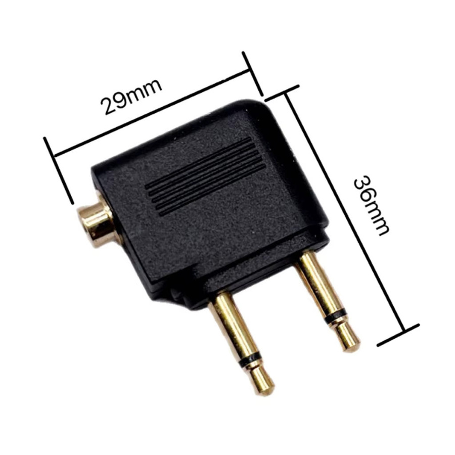 FRHY 4er-Set 3,5mm Klinke Airline Kopfhörer Adapter für Flugzeug Audio, Schwarz - Bild 3