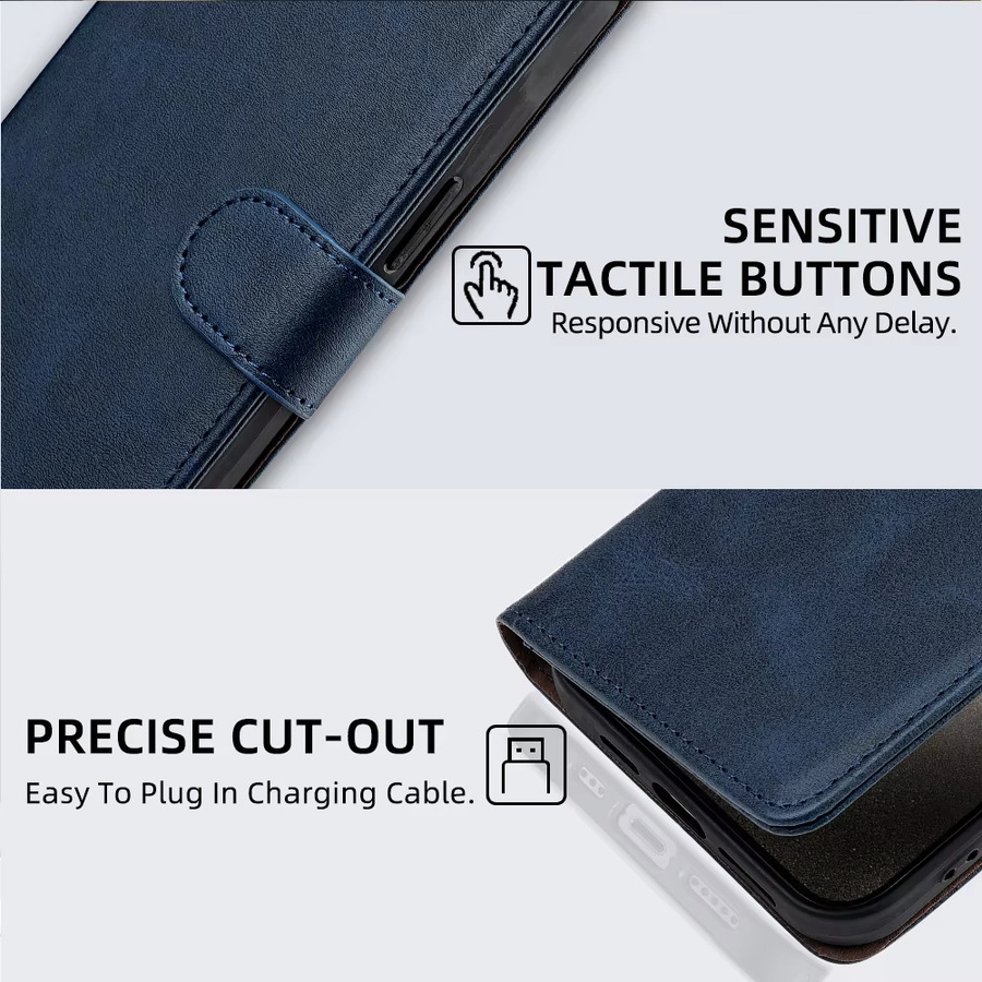 Vintage Handyhülle aus PU-Leder mit Magnetverschluss für OPPO A6 Pro A6S A6X A5X A5 A3 Pro F29 K13 Turbo Pro A80 A60 A40 in Blau und Lila - Bild 5