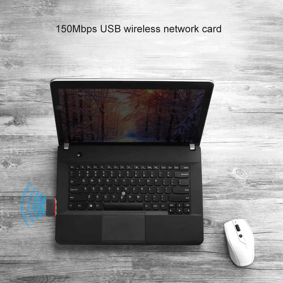 Kebidu Mini USB WiFi Adapter 150M Drahtlose Netzwerkkarte RTL8188 MT7601 USB 2.0 WiFi Ethernet Empfänger Dongle in Schwarz - Bild 3