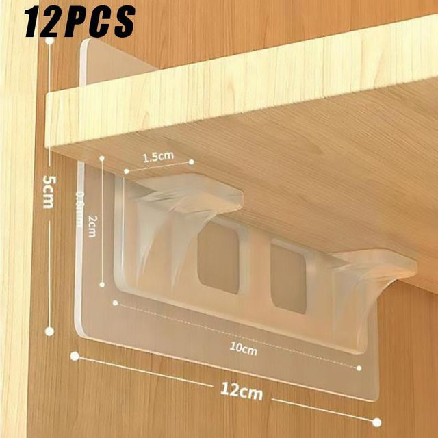 Yiran Furniture Kleiderschrank Klammern und Regal Halterung aus Kunststoff, transparent, 6/10 Stück - Bild 1