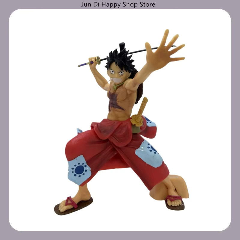 Bandai One Piece Monkey D. Ruffy Kimono Battle Pose Anime Figur mit austauschbaren Händen, Höhe: 22 cm - Bild 2