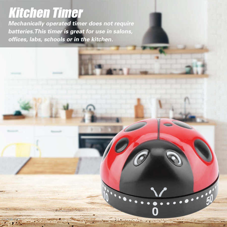 Mechanischer Marienkäfer Küchenwecker von Your Warm Home in Rot mit 60 Minuten Timer zum Aufziehen - Bild 4