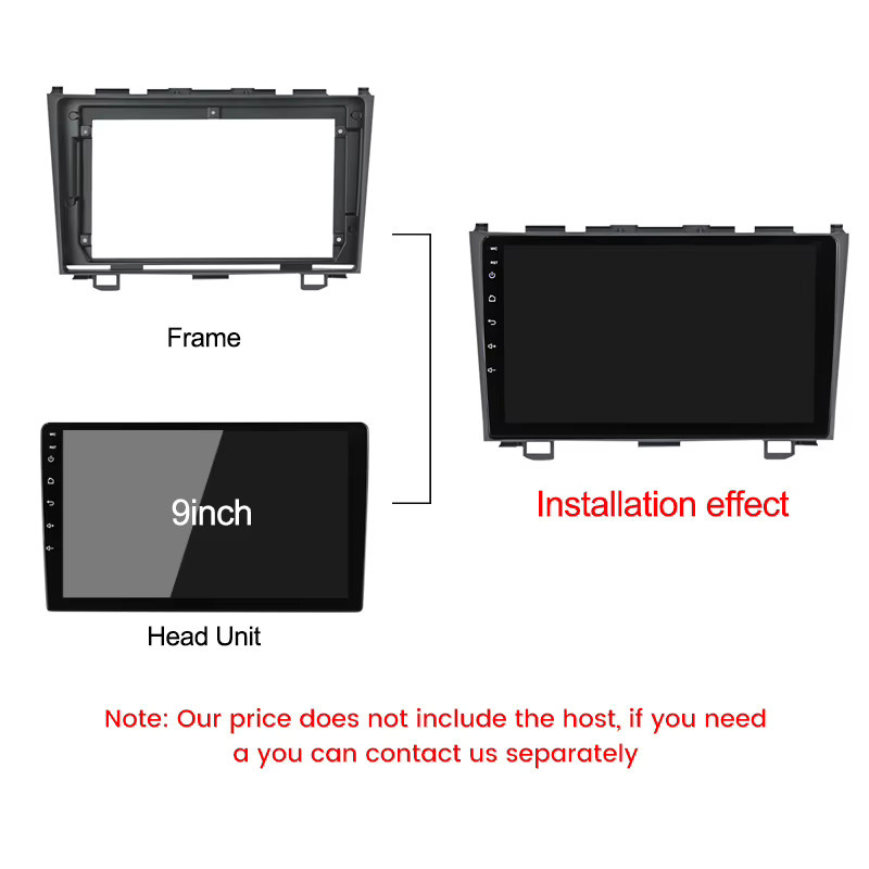 STRONGNAVI Android Autoradio Blende Rahmen und Kabelbaum Installations-Kit für Honda CR-V 3 RE 2006-2012, Schwarz - Bild 5