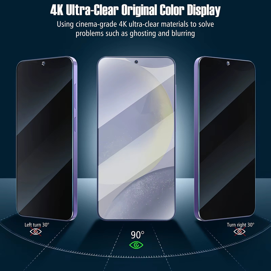 Anti-Spy Privatsphäre Displayschutzfolie aus gehärtetem Glas für Samsung Galaxy A25 5G, A24, A23, A22, A21S, A73, A72, A71, A70, A06, A05, A05S, A20S, A21 - Bild 4