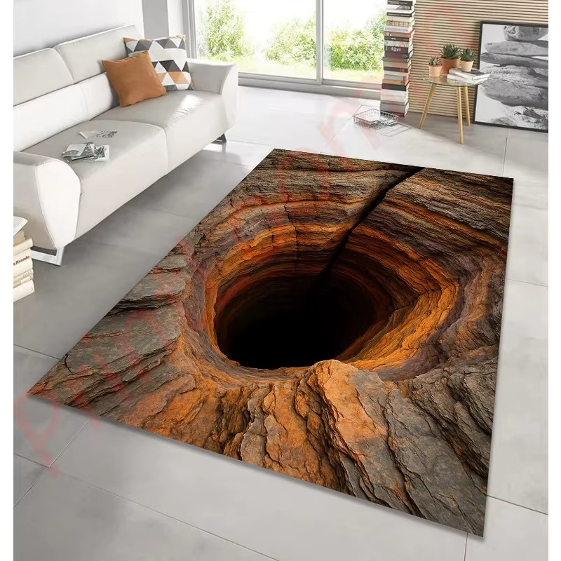 3D-Loch-Illusion-Teppich mit Höhlen-Optik in Multicolour für dein Wohnzimmer - Bild 3