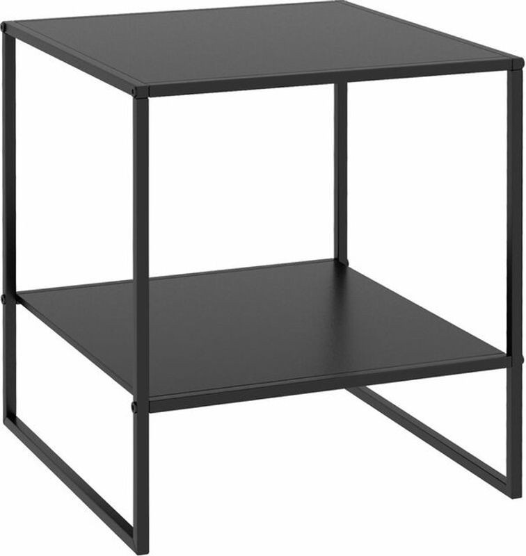 HOMCOM Couchtisch im Industrial Design mit Ablage und Stahlrahmen, Schwarz, B/T/H: 40 x 40 x 45 cm - Bild 1