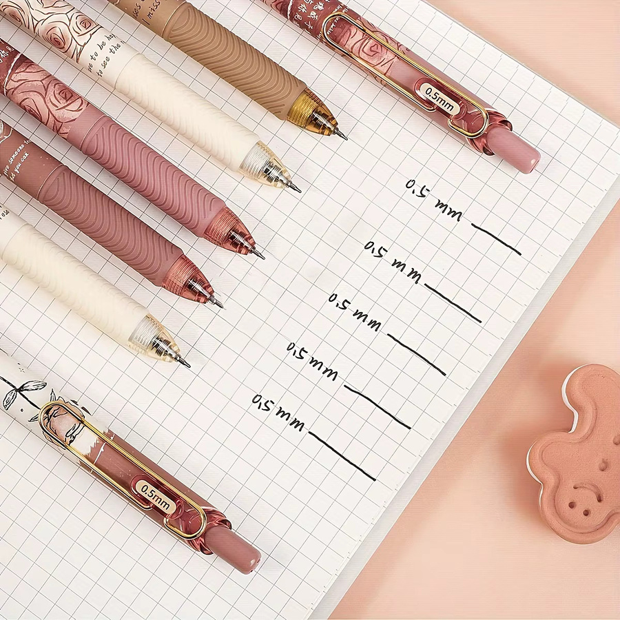 4-teiliges Retro-Rosen-Gelstift-Set in Multicolour mit 0,5 mm feiner Spitze für Büro und Schule - Bild 2
