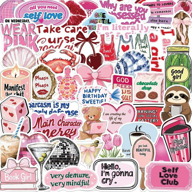 Rspctou Mädchen-Aufkleber, pink, Aufkleber-Set - Bild 1
