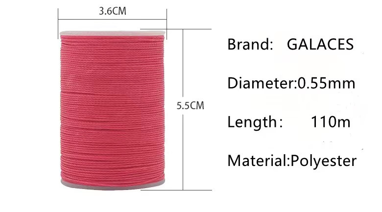 GALACES Gewachste runde Fadenschnur zum Nähen von Lederarmbändern und für Buchbindearbeiten, 0,55 mm, 110 m - Bild 1