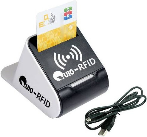 QUIO QU-CR-100 Chipkartenleser mit USB-C Anschluss in Weiß - Bild 1