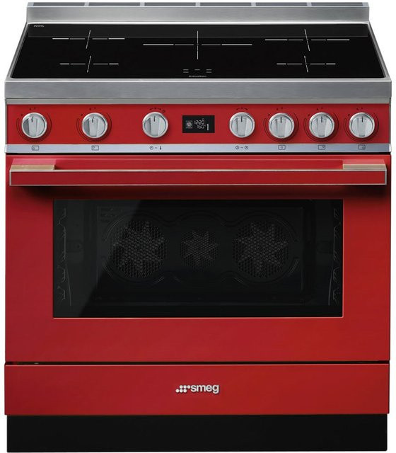 Smeg Stand-Elektroherd CPF9IPR mit Induktionsfeld in Rot - Bild 1